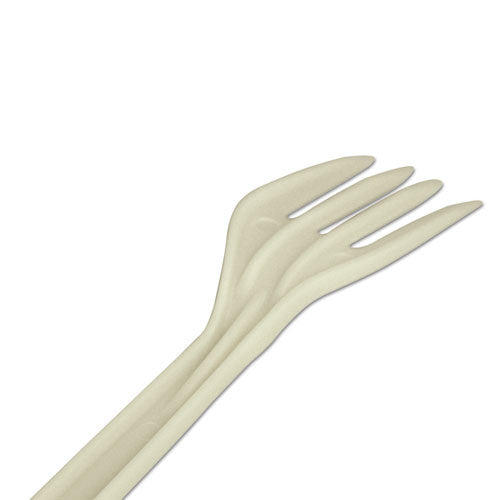 Ecosense Renewable Plant Starch Cutlery, Fork, 7", 50/pack, 20 Packs/carton.