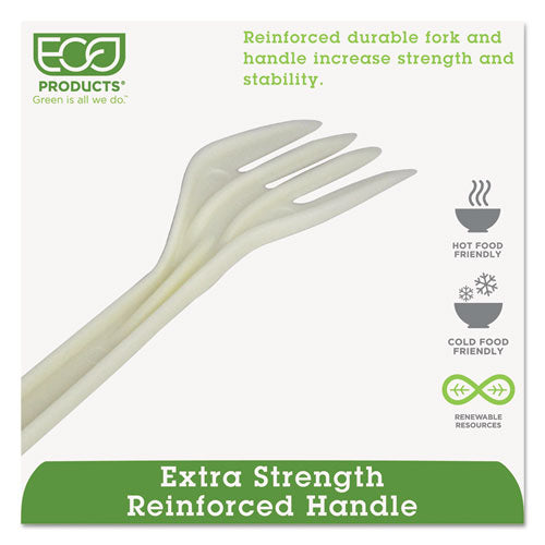 Ecosense Renewable Plant Starch Cutlery, Fork, 7", 50/pack, 20 Packs/carton.