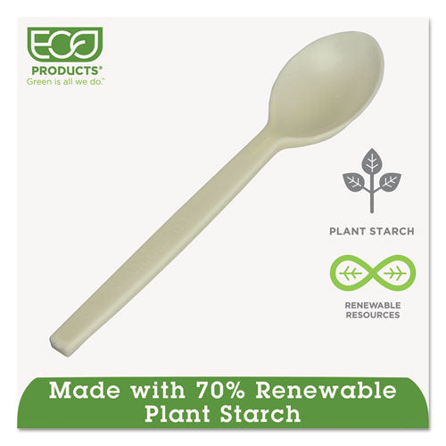 Ecosense Renewable Plant Starch Cutlery, Spoon, 7", 50/pack, 20 Packs/carton.