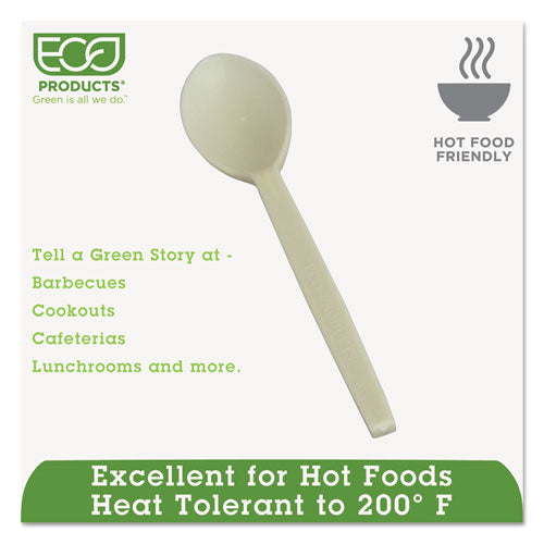 Ecosense Renewable Plant Starch Cutlery, Spoon, 7", 50/pack, 20 Packs/carton.