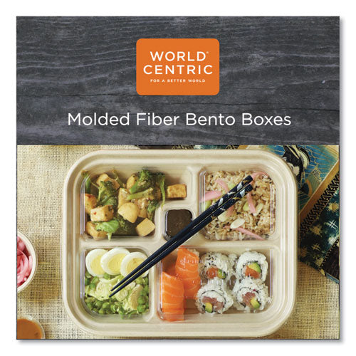 Pla Lids For Fiber Bento Box Containers, Five Compartments, 12.1 X 9.8 X 0.8, Clear, Plastic, 300/carton