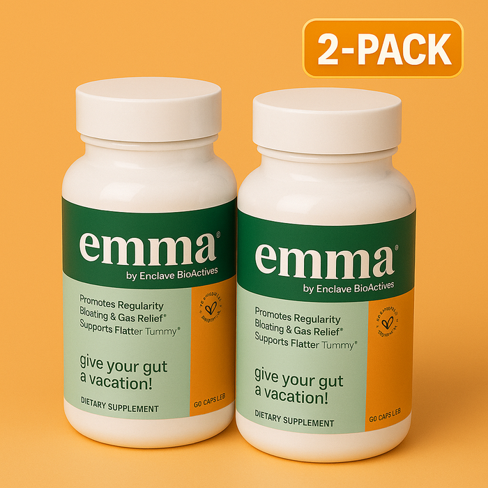 Emma Gut Health Supplement - Natural Digestive Support for Bloating Relief & Gut Repair (2-Pack)