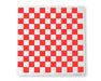 Red and white checkered Culiware Wrap Paper Food Basket Liners, 12” x 12” grease-resistant wax sheets, 1000 pack – ideal for delis, diners, and food trucks.