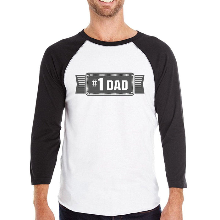 #1 Dad Mens Vintage Design Baseball T-Shirt Unique Gifts For Him