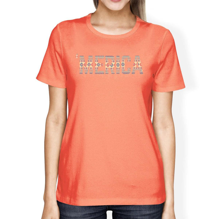 'Merica Womens Peach Round Neck T-Shirt Gift For Fourth Of July