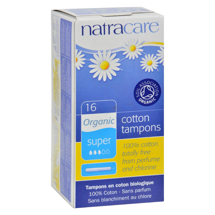 Natracare 100% Organic Cotton Tampons Super W/applicator - 16 Tampons.