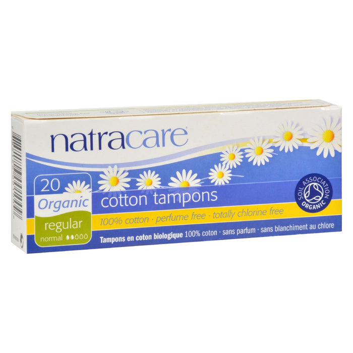 Natracare 100% Organic Cotton Tampons Regular - 20 Tampons.
