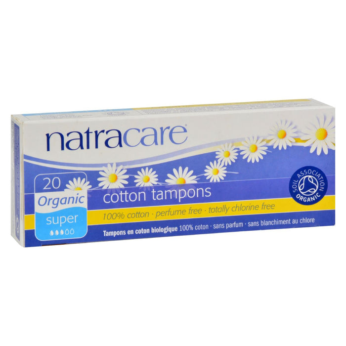 Natracare 100% Organic Cotton Tampons Super - 20 Tampons.
