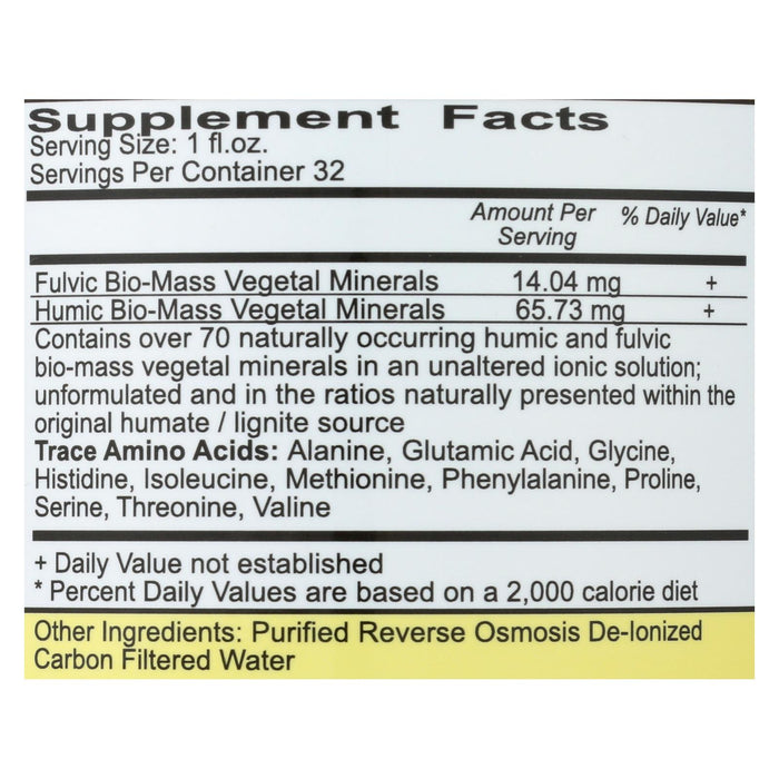 Vital Earth Minerals Fulvic-humic Mineral Blend - 32 Fl Oz.