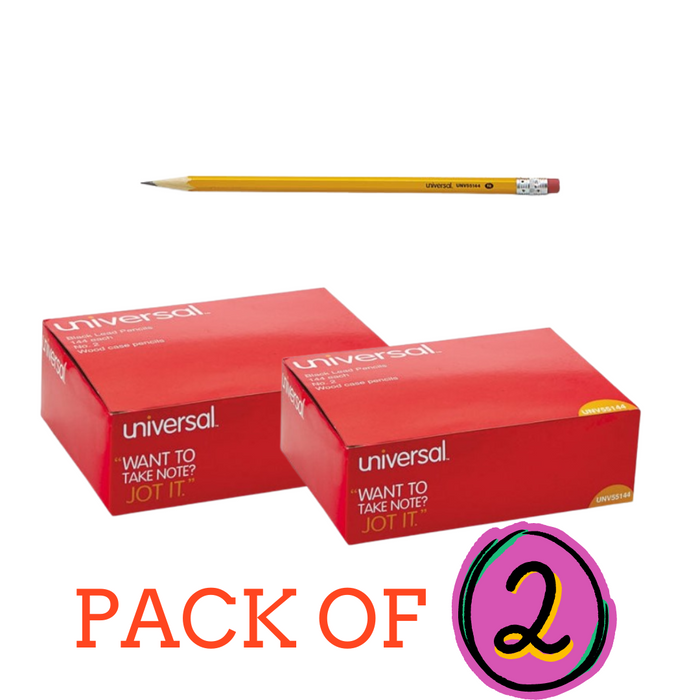 #2 Woodcase Pencil Value Pack, Hb (#2), Black Lead, Yellow Barrel, 144/box.