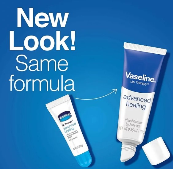 Vaseline Lip Therapy Balm Tube Advanced Healing Lip Moisturizer 0.35 oz 2-Packs