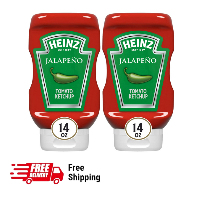 Heinz Tomato Ketchup Blended With Jalapeño – 14 oz (2-Pack)
