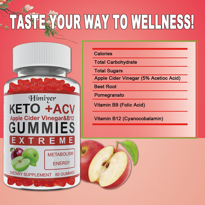 KETO +ACV Apple Cider Vinegar &B12 GUMMIES