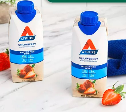 the Atkins protein shakes and Atkins meal replacement shakes lineup