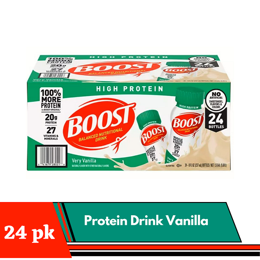 BOOST High Protein Drink, Vanilla pack on 24