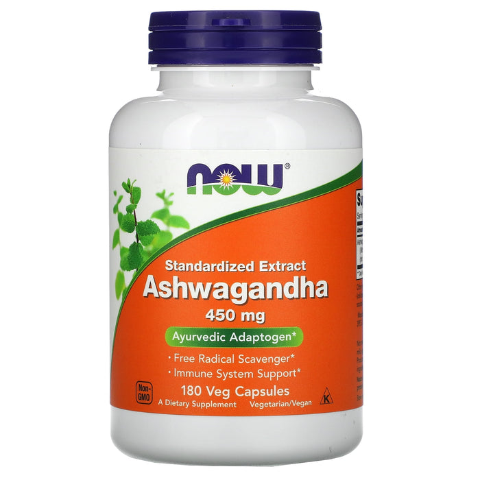 NOW Foods Standardized Extract Ashwagandha, 450 mg, 180 Veg Capsules