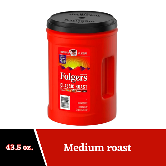 Folgers Classic Roast Ground Coffee 43.5 oz.
