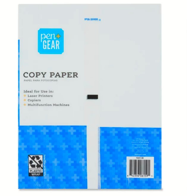 Copy Paper Pen+Gear 8.5" x 11" 92 Bright 20 lb. 1 Ream 500 Sheets
