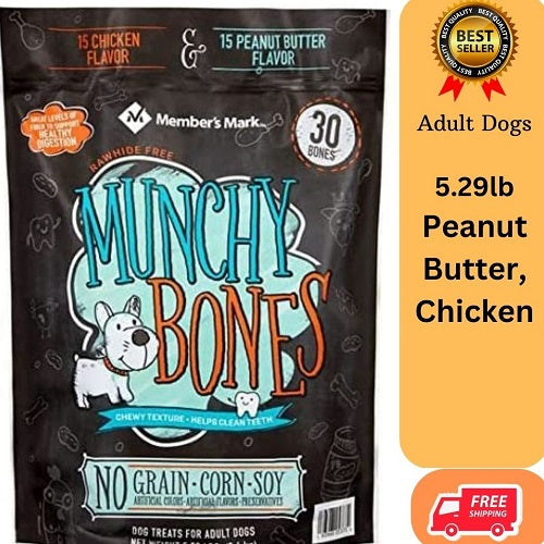 Member Mark Members Mark Munchy Bones Dog Treats for Adult Dogs 5.29 lb.