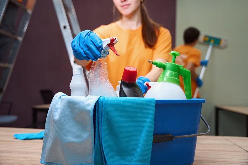 Commercial cleaning supplies and household cleaning supplies