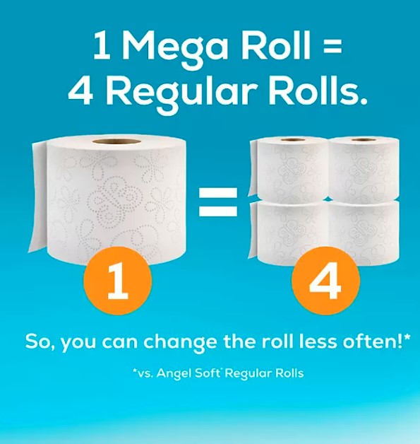 Angel Soft 2-Ply Toilet Paper (320 sheets/roll =48 Mega rolls)