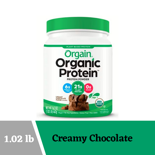 Orgain Organic Protein Plant Based Protein Powder - Creamy Chocolate Fudge, 1.02 lb