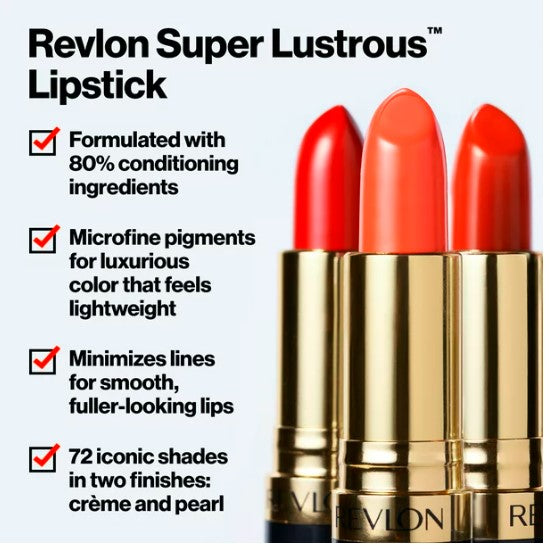 Revlon Super Lustrous Lipstick, Pearl Finish, 205 Champagne On Ice, 0.15 oz