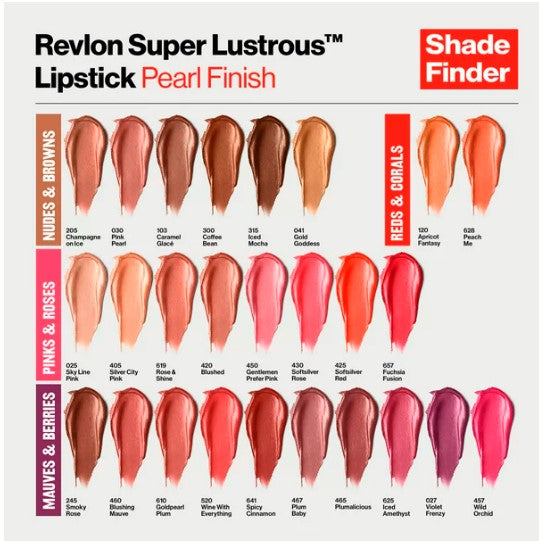 Revlon Super Lustrous Lipstick, Pearl Finish, 205 Champagne On Ice, 0.15 oz