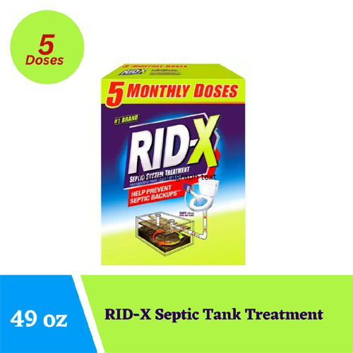 RID-X Septic Treatment, 5 Month Supply Of Powder, 49 oz. free