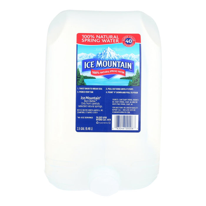 Ice Mountain 100% Natural Spring Water  - Case Of 2 - 2.5 Gal.