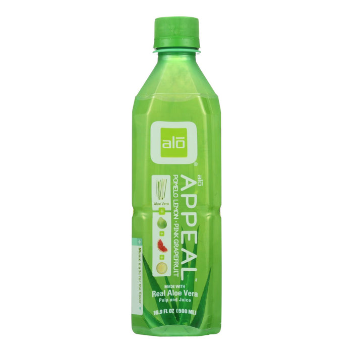 Alo Original Appeal Aloe Vera Juice Drink - Pomelo Lemon And Pink Grapefruit- Case Of 12 - 16.9 Fl Oz.