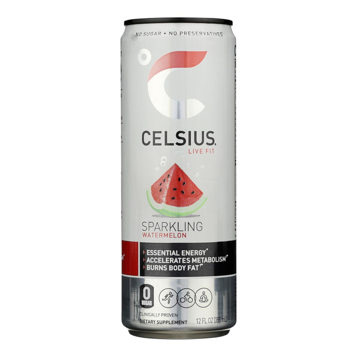 Celsius Live Fit Sparkling Watermelon Dietary Supplement  - Case Of 12 - 12 Fz