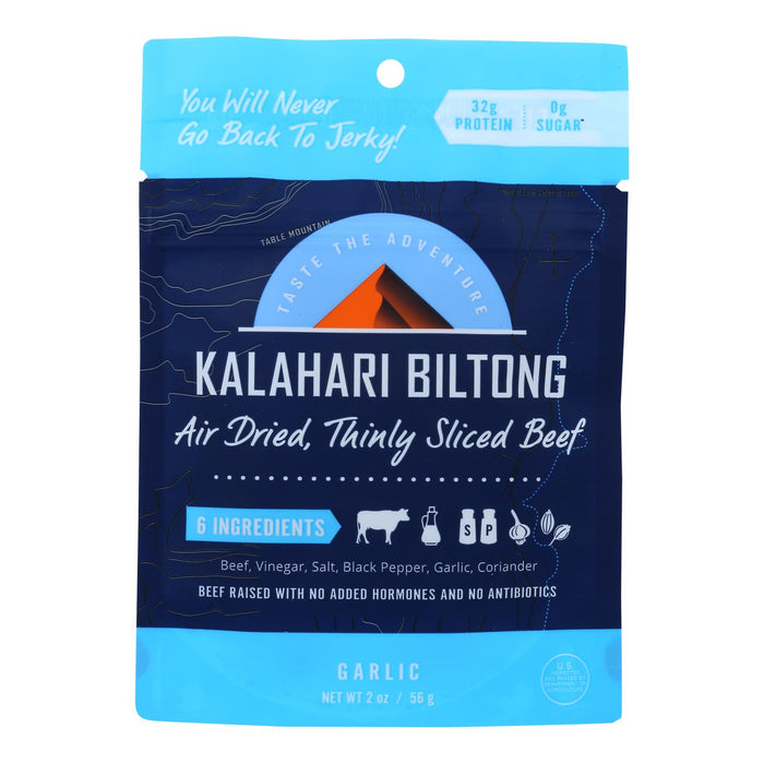 Kalahari Biltong Garlic Air-dried Sliced Beef - Case Of 8 - 2 Oz.