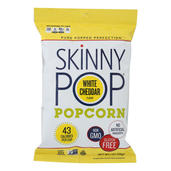 Skinnypop Popcorn Skinny Snack Flavored Popcorn White Cheddar - Case Of 12 - 1 Oz.