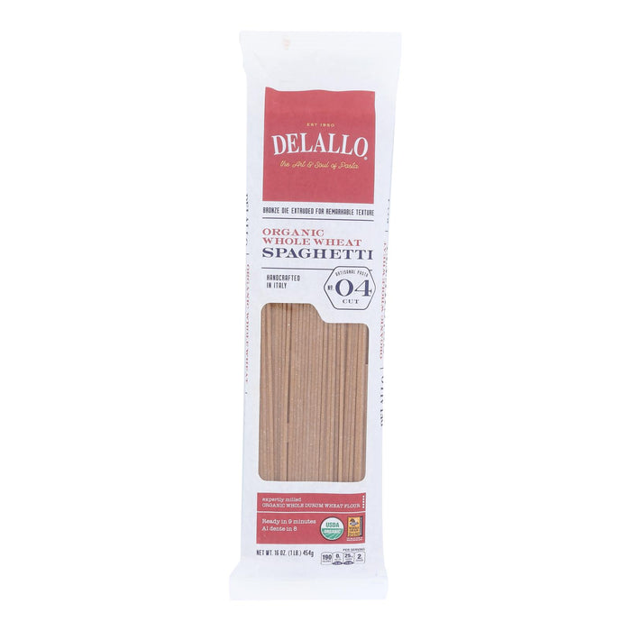 Delallo - Organic Whole Wheat Spaghetti Pasta - Case Of 16 -1 Lb.