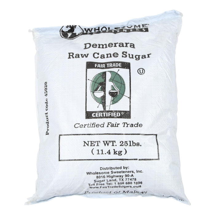 Wholesome Sweeteners Turbinado Sugar Raw Cane Sugar - Single Bulk Item - 25 lb