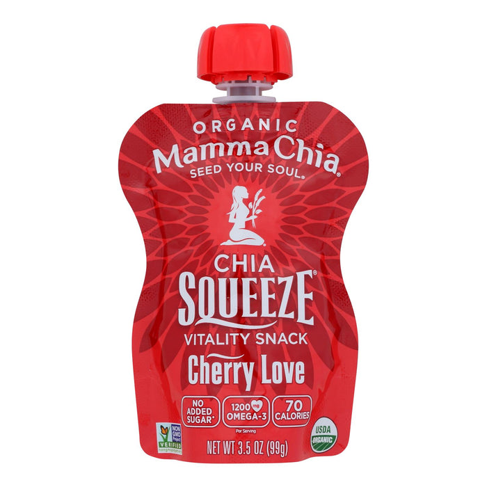 Mamma Chia Organic Chia Squeeze - Cherry Beet -Case Of 16 - 3.5 Oz