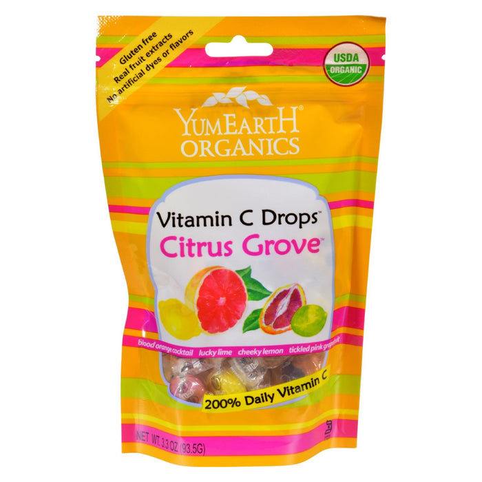 Yummy Earth Organic Vitamin C Drops -Citrus Grove - Case Of 6 - 3.3 Oz
