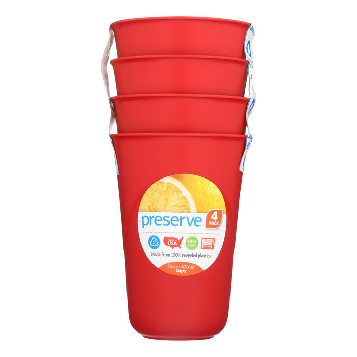 Preserve Everyday Cups - Pepper Red - Case Of 8 - 4 Packs.