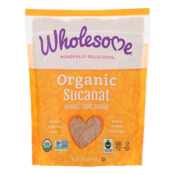 Wholesome Sweeteners Dehydrated Cane Juice - Organic -Sucanat - 2 Lbs - Case Of 12