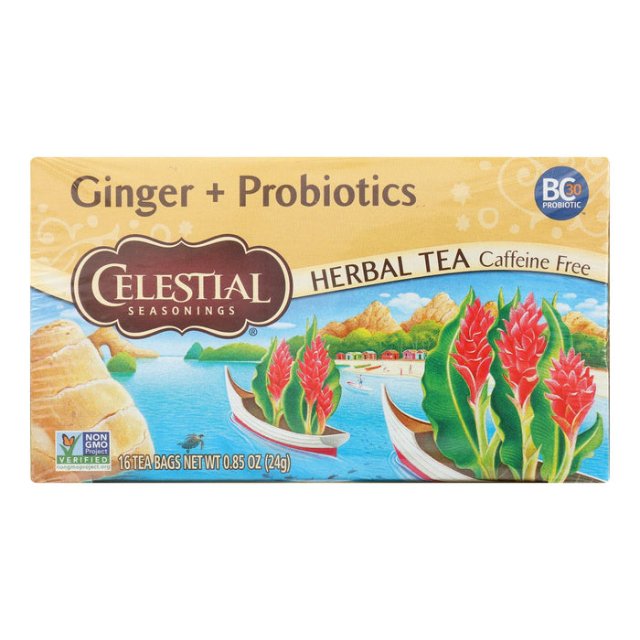 Celestial Seasonings - Tea Ginger And Probiotics - Case Of 6-16 Bag