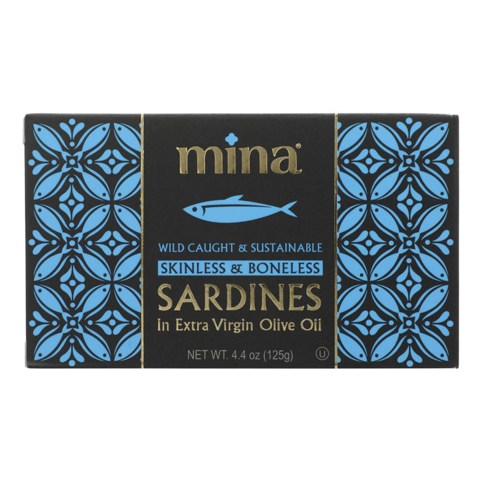 Mina - Sardines Sk/bo In Evoo - Case Of 12-4.4 Oz