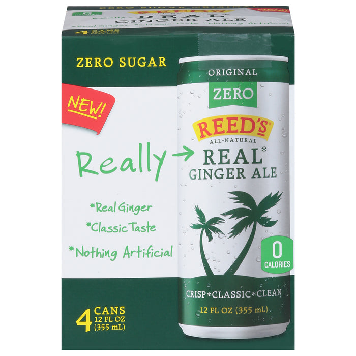 Reed's - Ginger Ale Zero Sleek - Case Of 6-4/12  Fz