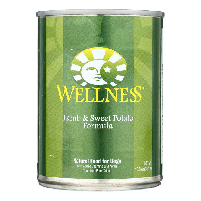 Wellness Pet Products Dog Food - Lamb And Sweet Potato Recipe - Case Of 12 - 12.5 Oz