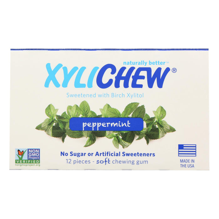Xylichew Gum - Peppermint -Counter Display - 12 Pieces - 1 Case