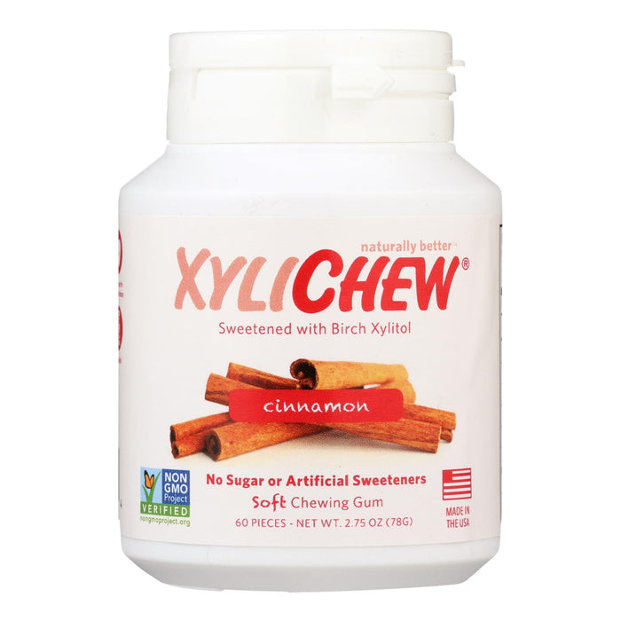 Xylichew Gum - Cinnamon - Jar - 60 Pieces -1 Case.