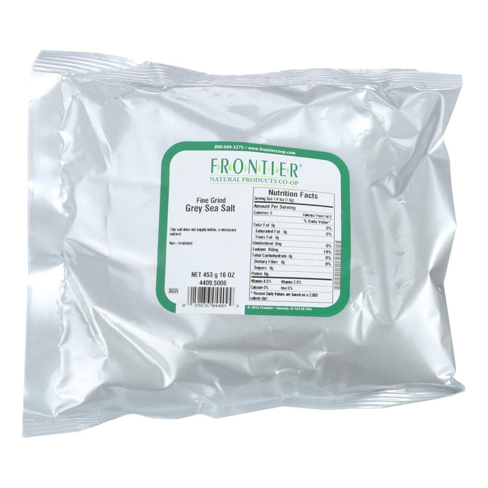 Frontier Herb Gourmet Salt - Sea Salt - Grey - Fine Grind - Bulk - 1 Lb.