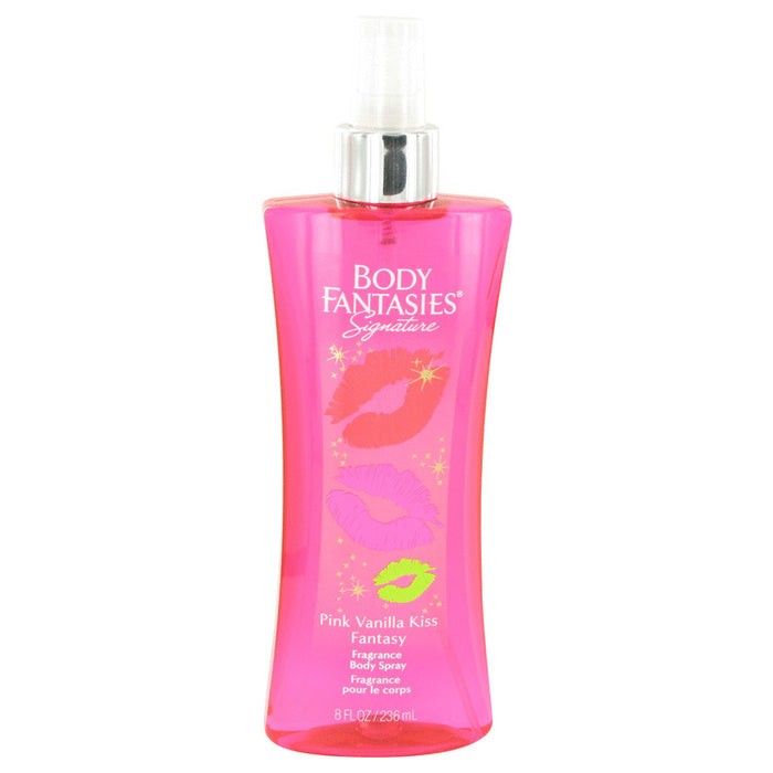 Body Fantasies Signature Pink Vanilla Kiss Fantasy by Parfums De Coeur Body Spray 8 oz for Women.