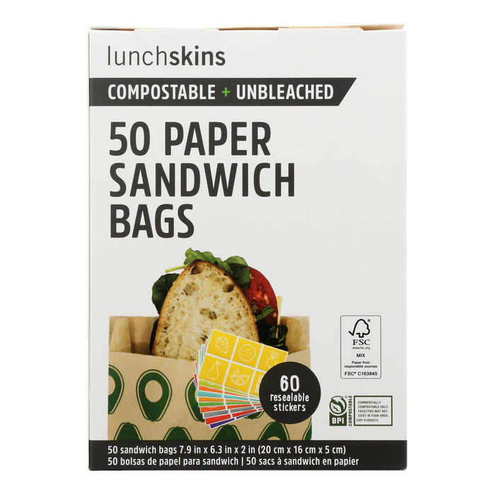 Lunchskins - Sandwich Bag Paper Avo - Case Of 12 - 50 Ct.