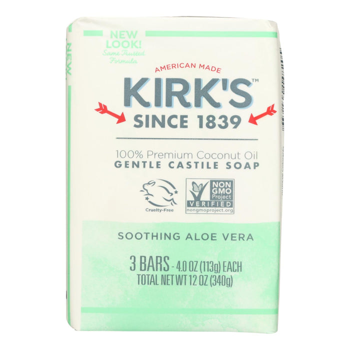 Kirks Natural Bar Soap -Coco Castile - Aloe Vera - 3 Pack - 3/4 Oz - 1 Each
